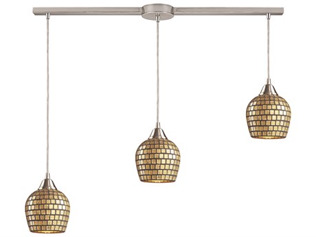 Elk Home Fusion 3-Light Satin Nickel Glass Island Pendant