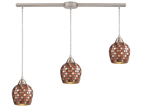 Elk Home Fusion 3-Light Satin Nickel Glass Island Pendant