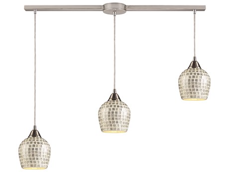 Elk Home Fusion 3-Light Satin Nickel Glass Island Pendant