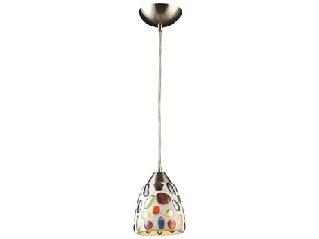 Elk Home Gemstone 1-Light Satin Nickel Glass Pendant