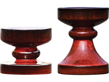 Elk Home Red Florero Pillar Holders Set of 2