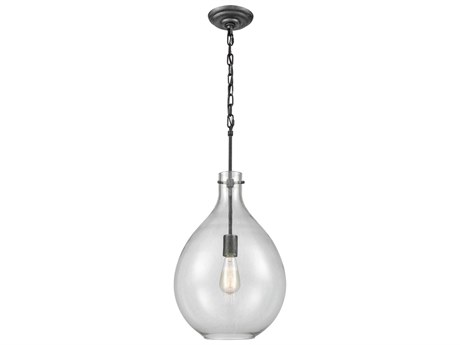 Elk Home Sunderland 1-Light Silvered Graphite Clear Glass Mini Pendant
