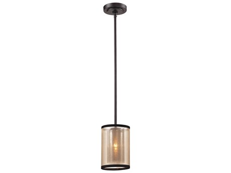 Elk Home Diffusion 1-Light Oil Rubbed Bronze Glass Cylinder Mini Pendant