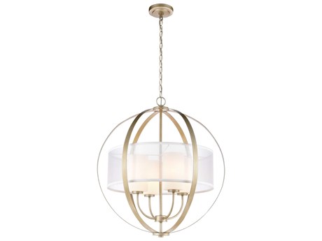 Elk Home Diffusion 4-Light Aged Silver White Glass Candelabra Drum Globe Chandelier