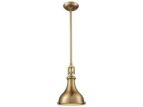 Elk Home Rutherford 1-Light Satin Brass Glass Bell Linear Mini Pendant