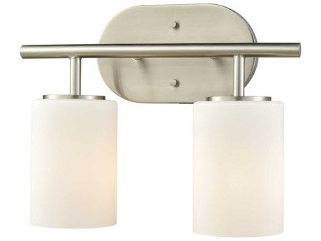 Elk Home Pemlico 2-Light Satin Nickel Glass Vanity Light