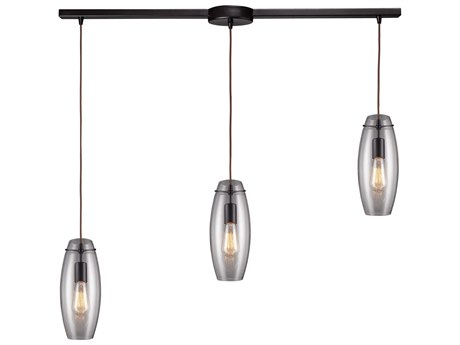 Elk Home Menlow Park 3-Light Oiled Bronze Glass Island Pendant
