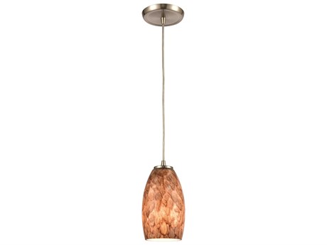Elk Home 1-Light Satin Nickel Glass Bell Mini Pendant
