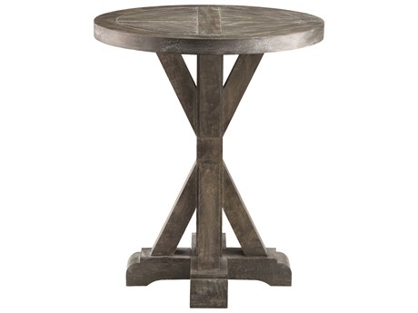 Elk Home Round Wood Gray End Table