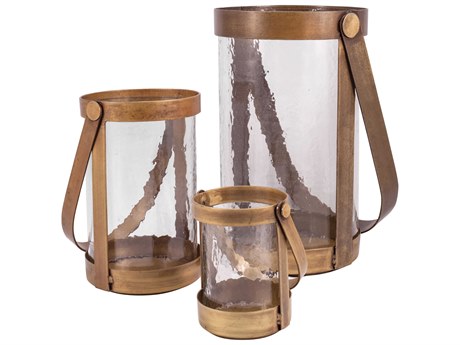 Elk Home Tonal Antique Brass Candle Holder Set of 3