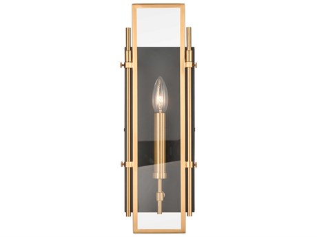 Elk Home 1-Light Matte Black Satin Brass Glass Wall Sconce
