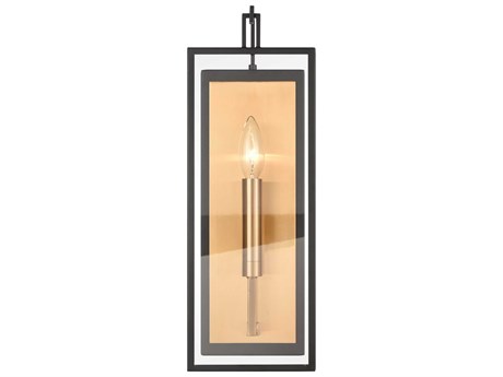 Elk Home 1-Light Matte Black Satin Brass Glass Wall Sconce