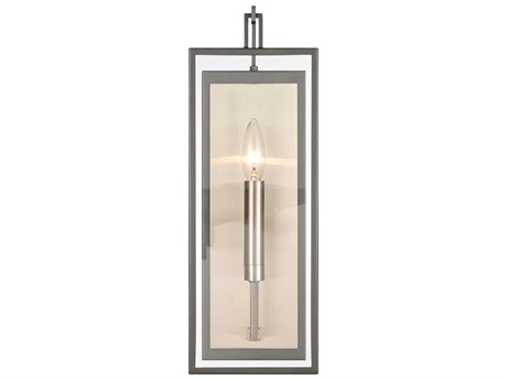 Elk Home 1-Light Dark Gray Satin Nickel Glass Wall Sconce