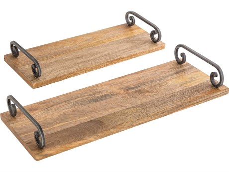 Elk Home Natural Black Highland Tray Set of 2