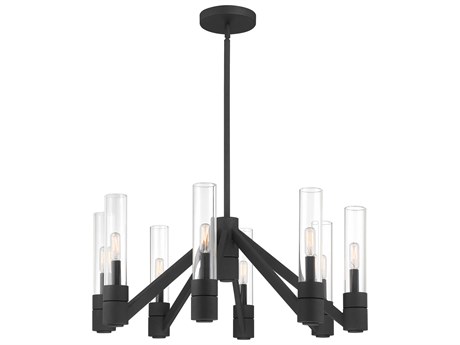 Elk Home Rohe 8-Light Black Sand Cylinder Chandelier