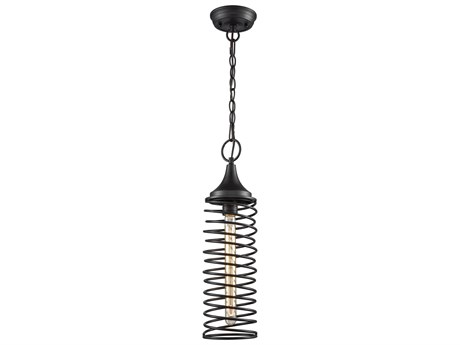 Elk Home Spring 1-Light Oil Rubbed Bronze Cylinder Mini Pendant