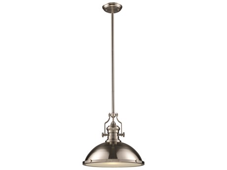 Elk Home Chadwick 1-Light Satin Nickel Bronze Bowl Pendant