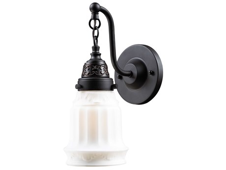 Elk Home Quinton Parlor 1-Light Oiled Bronze Glass Wall Sconce