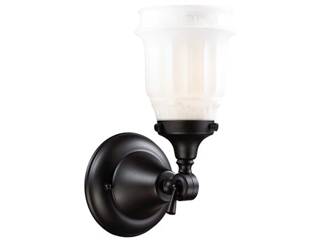 Elk Home Quinton Parlor 1-Light Oiled Bronze Glass Wall Sconce