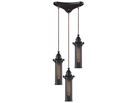 Elk Home Fulton 3-Light Oil Rubbed Bronze Cylinder Mini Pendant