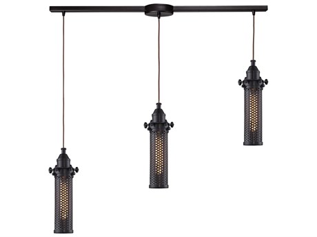 Elk Home Fulton 3-Light Oil Rubbed Bronze Cylinder Island Pendant