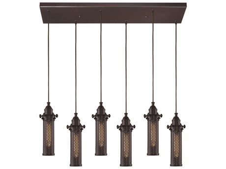 Elk Home Fulton 6-Light Oil Rubbed Bronze Cylinder Island Pendant