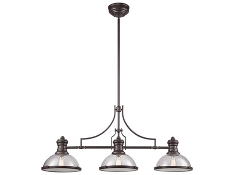Elk Home Chadwick 3-Light Oil Rubbed Bronze Clear Glass Bowl Island Pendant