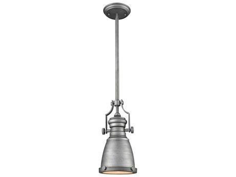 Elk Home Chadwick 1-Light Weathered Zinc Gray Bell Mini Pendant