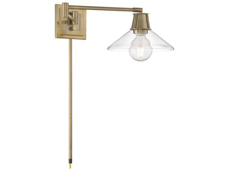 Elk Home Dillon 1-Light Antique Brass Swing Wall Sconce