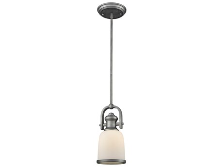 Elk Home Brooksdale 1-Light Weathered Zinc Gray Mini Pendant