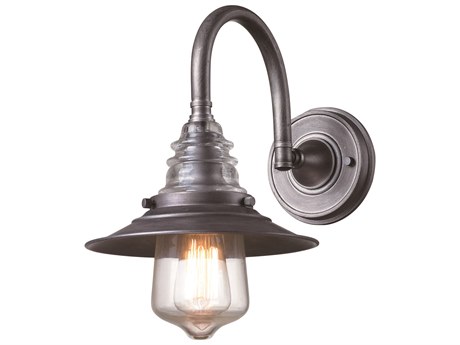 Elk Home Insulator Glass 1-Light Weathered Zinc Gray Wall Sconce