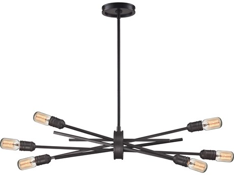 Elk Home Xenia 6-Light Oil Rubbed Bronze Glass Sputnik Pendant