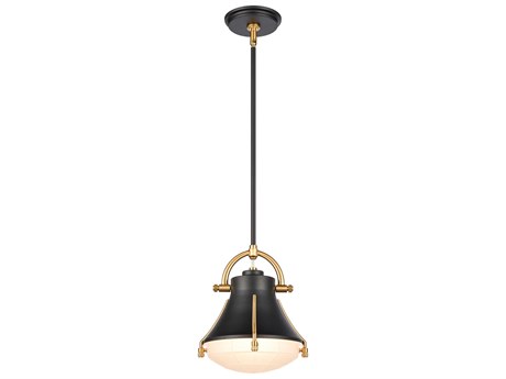 Elk Home Urbanite 1-Light Matte Black Satin Brass Glass Mini Pendant