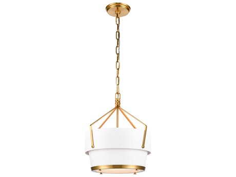 Elk Home 1-Light Matte White Satin Brass Glass Pendant