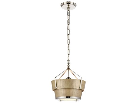 Elk Home 1-Light Corkwood Polished Nickel Brown Glass Mini Pendant