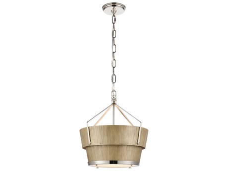 Elk Home 1-Light Corkwood Polished Nickel Brown Glass Pendant