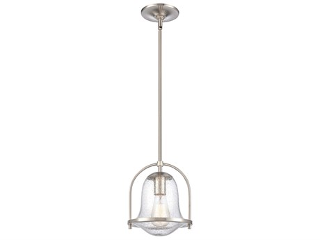 Elk Home 1-Light Satin Nickel Glass Mini Pendant