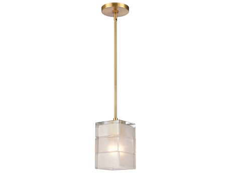 Elk Home 1-Light Satin Brass Glass Mini Pendant
