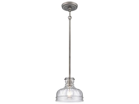 Elk Home 1-Light Weathered Zinc Silver Glass Mini Pendant