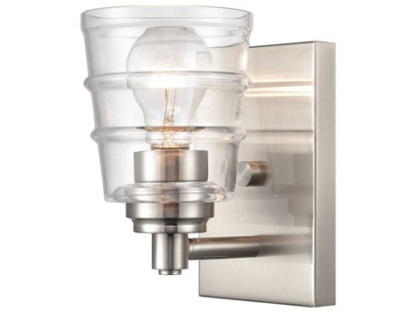 Elk Home Pulsate 1-Light Satin Nickel Glass Wall Sconce