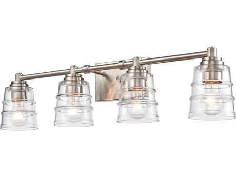 Elk Home Pulsate 4-Light Satin Nickel Glass Vanity Light