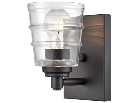 Elk Home Pulsate 1-Light Matte Black Glass Wall Sconce