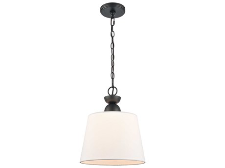 Elk Home 1-Light Charcoal Black Drum Mini Pendant