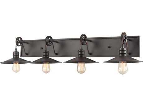 Elk Home Spindle Wheel 4-Light Oil Rubbed Bronze Vanity Light