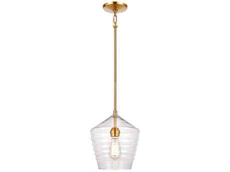 Elk Home 1-Light Satin Brass Glass Mini Pendant