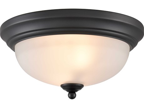 Elk Home Basics 2-Light Black Glass Bowl Flush Mount