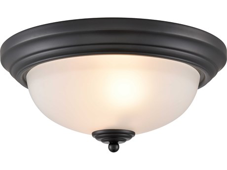 Elk Home Basics 2-Light Black Glass Bowl Flush Mount