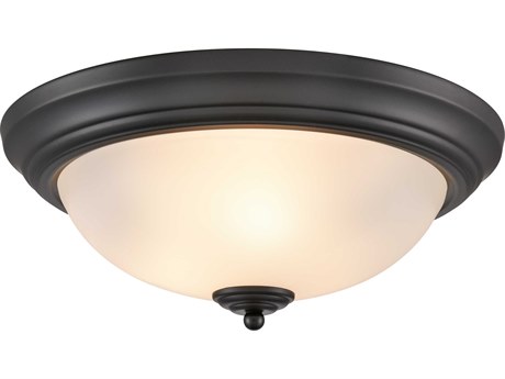Elk Home Basics 3-Light Black Glass Bowl Flush Mount