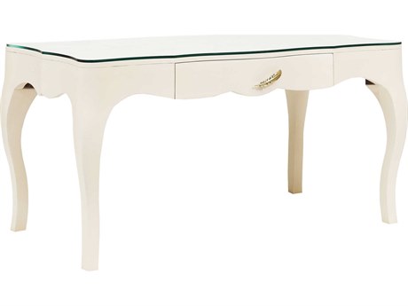 Elk Home Indian White Mahogany Wood Secretary Desk