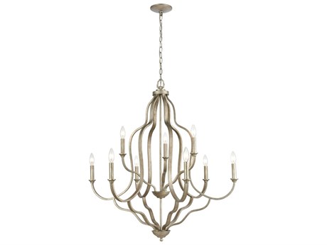 Elk Home Lanesboro 9-Light Dusted Silver Candelabra Chandelier